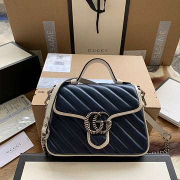 VS MARMONT MINI 21 HANDBAG IN MIDNIGHT BLUE CALFSKIN