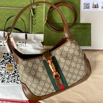 VS jackie small 28cm beige monogram canvas brown calfskin
