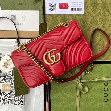 VS marmont 26cm red calfskin gold hardware
