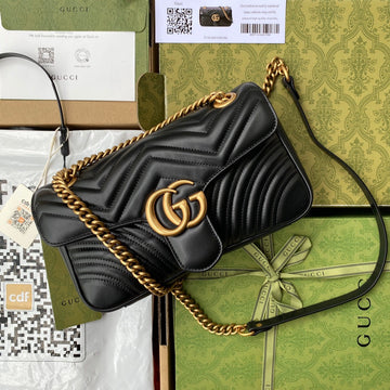 VS marmont 26cm black calfskin gold hardware