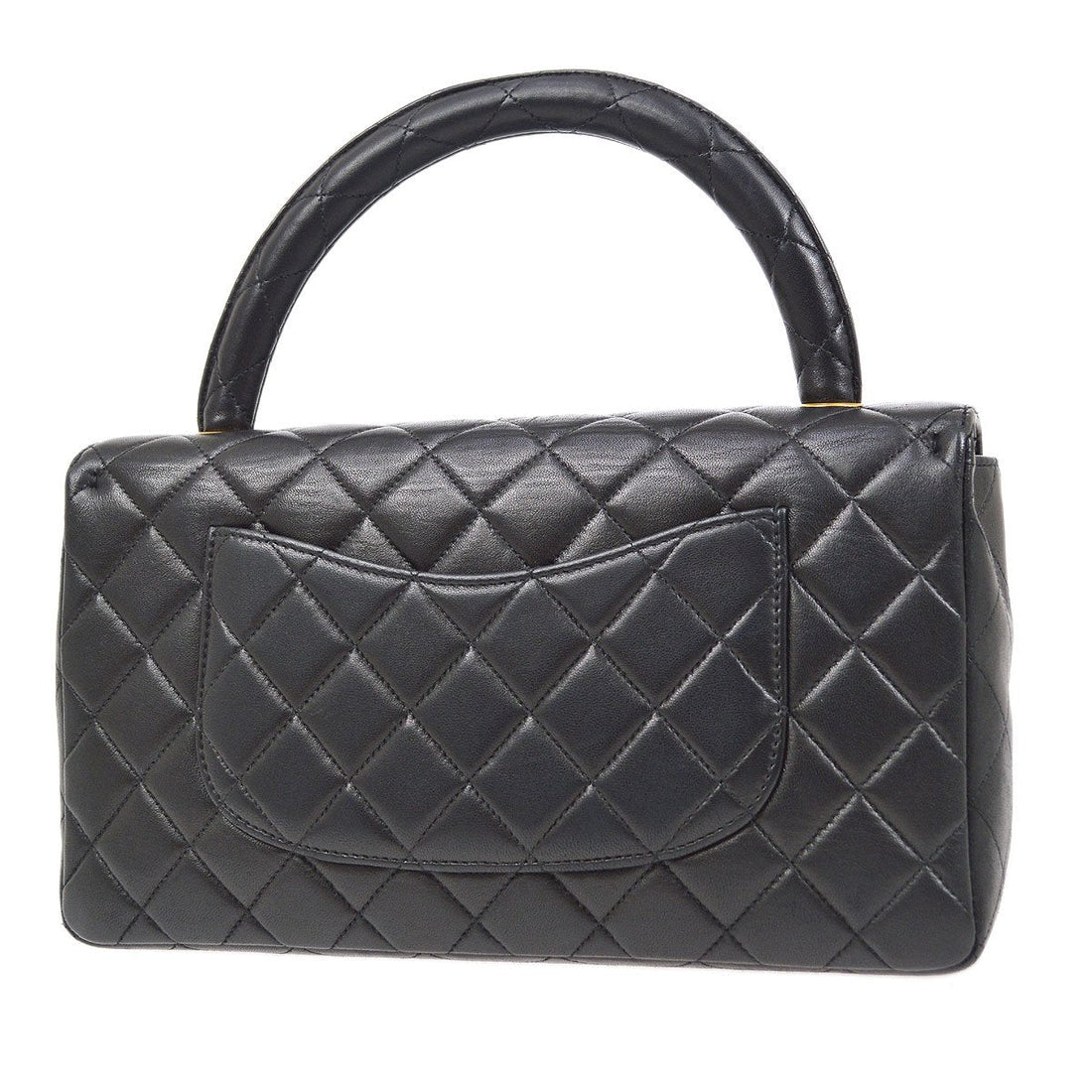 CHANEL 1996-1997 Classic Flap Handbag Medium Black Lambskin 92440