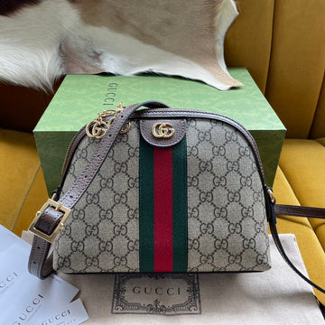 OPHIDIA VS MEDIUM 23 SHOULDER BAG BEIGE AND EBONY SUPREME CANVAS