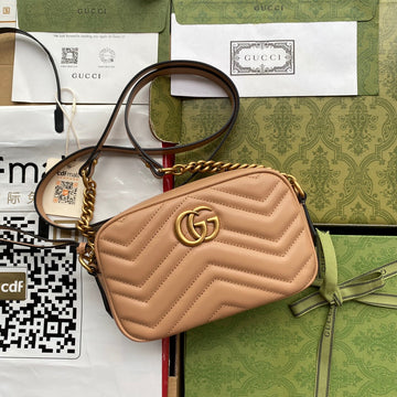 VS marmont mini 18cm zip top dark beige calfskin gold hardware