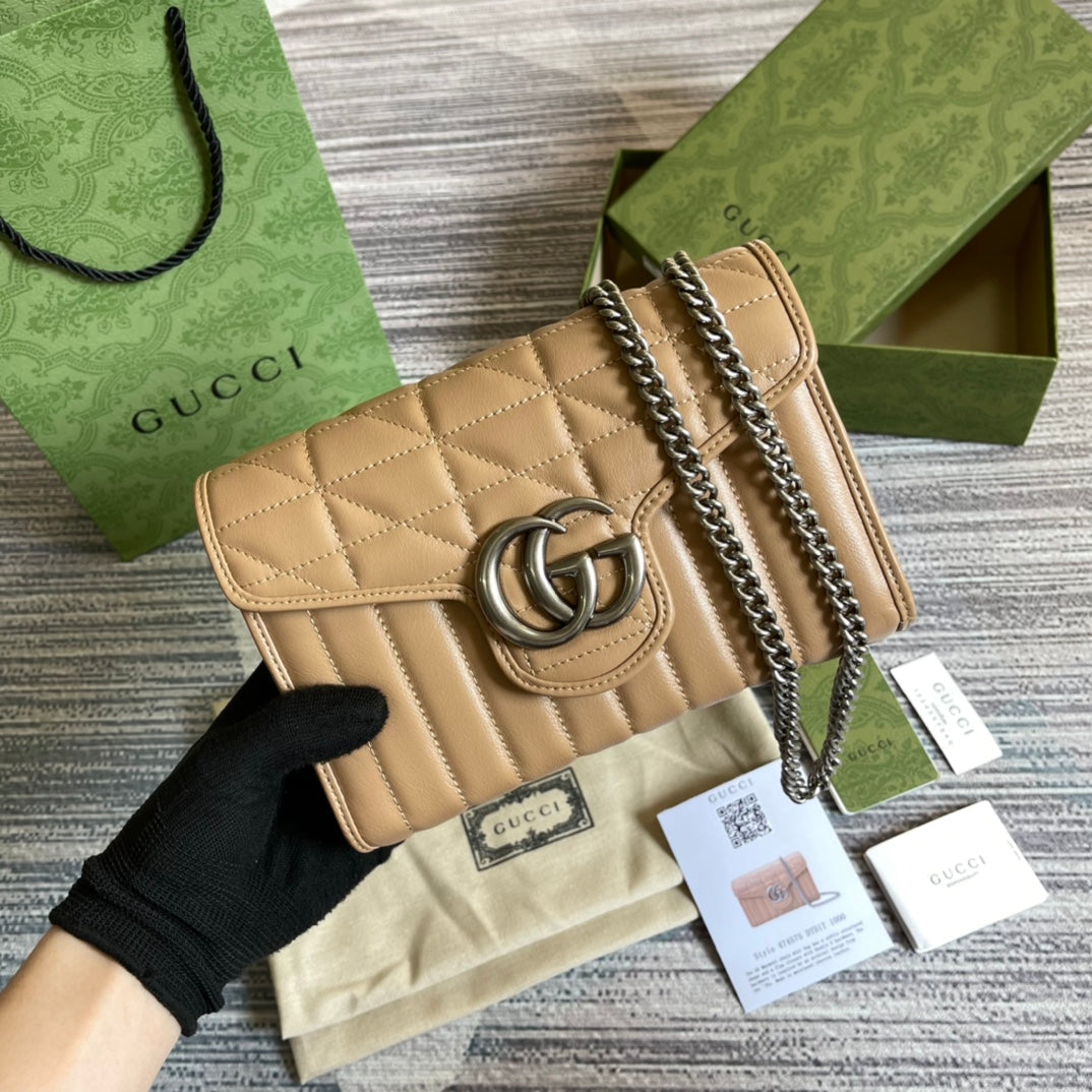 VS MARMONT MINI 20 SHOULDER BAG IN CAMEL BROWN CALFSKIN
