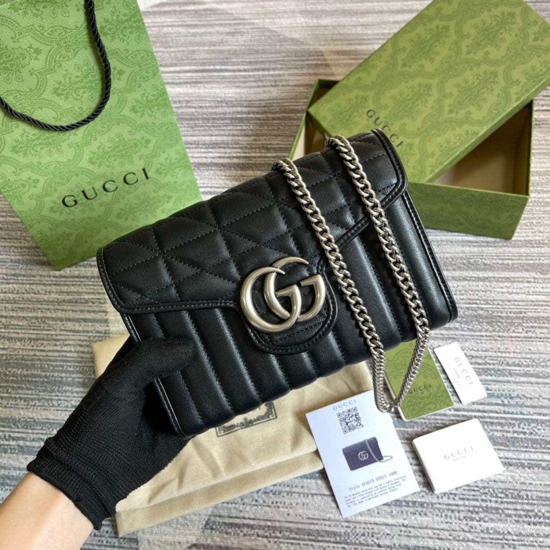 VS MARMONT MINI 20 SHOULDER BAG IN BLACK CALFSKIN