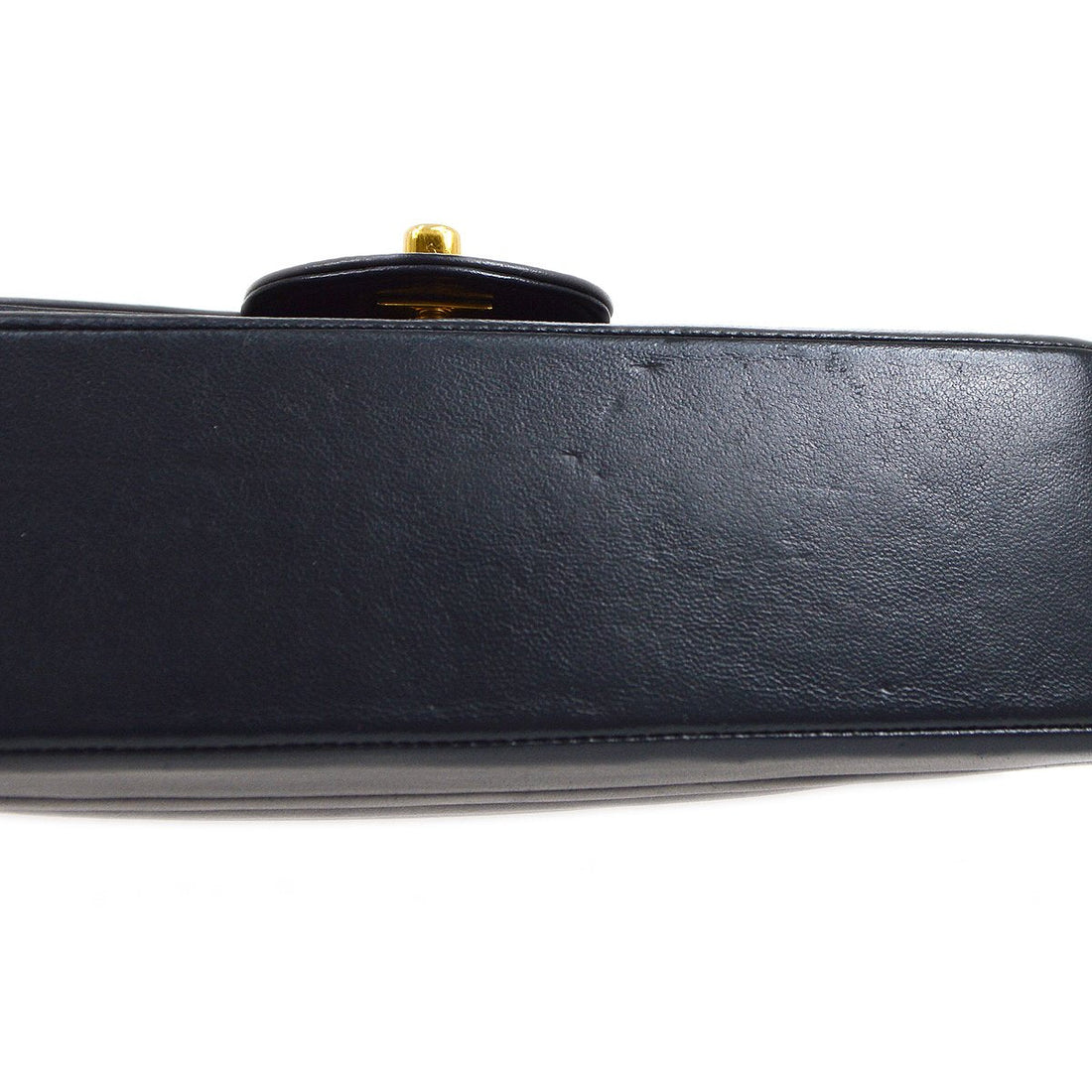 CHANEL 1991-1994 Vertical Flap Small Navy Lmabskin
