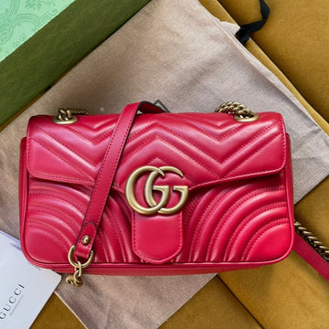 VS MARMONT MATELASS¨¦ LARGE 26 BAG RED PINK CALFSKIN