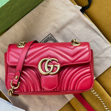 VS MARMONT MATELASS¨¦ SMALL 22 BAG RED PINK CALFSKIN