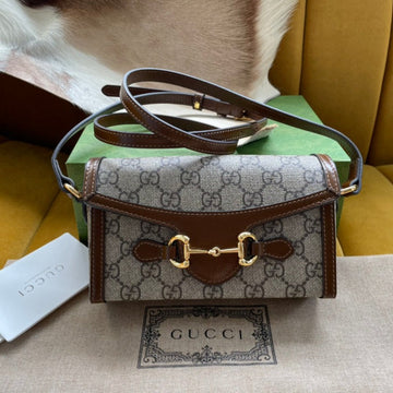 VS HORSEBIT 1955 MINI 18 BAG BEIGE CANVAS AND BROWN CALFSKIN