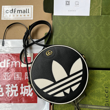 VSxADIDAS OPHIDIA SHOULDER BAG 22 IN BLACK AND WHITE CALFSKIN