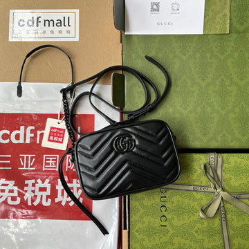 VS marmont mini 18cm zip top all black calfskin