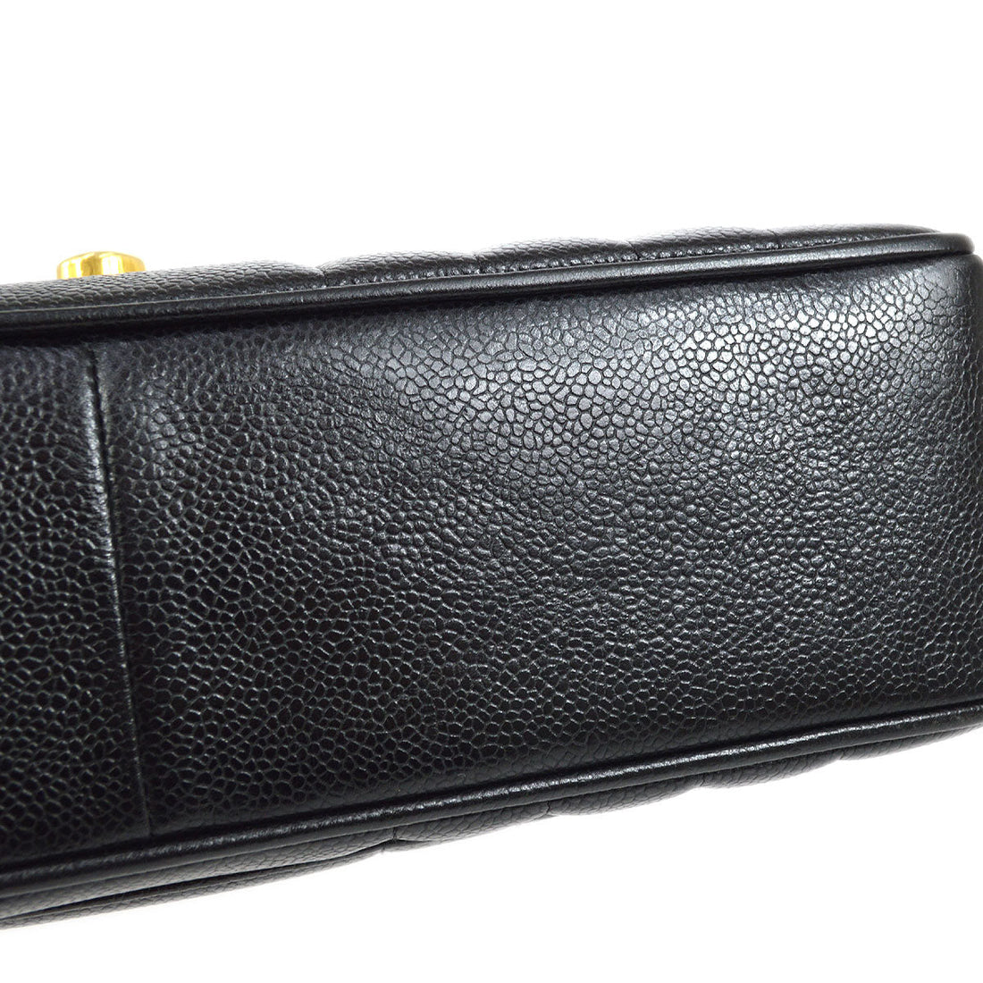 CHANEL 1994-1996 Black Caviar Vertical Classic Flap Jumbo 73576