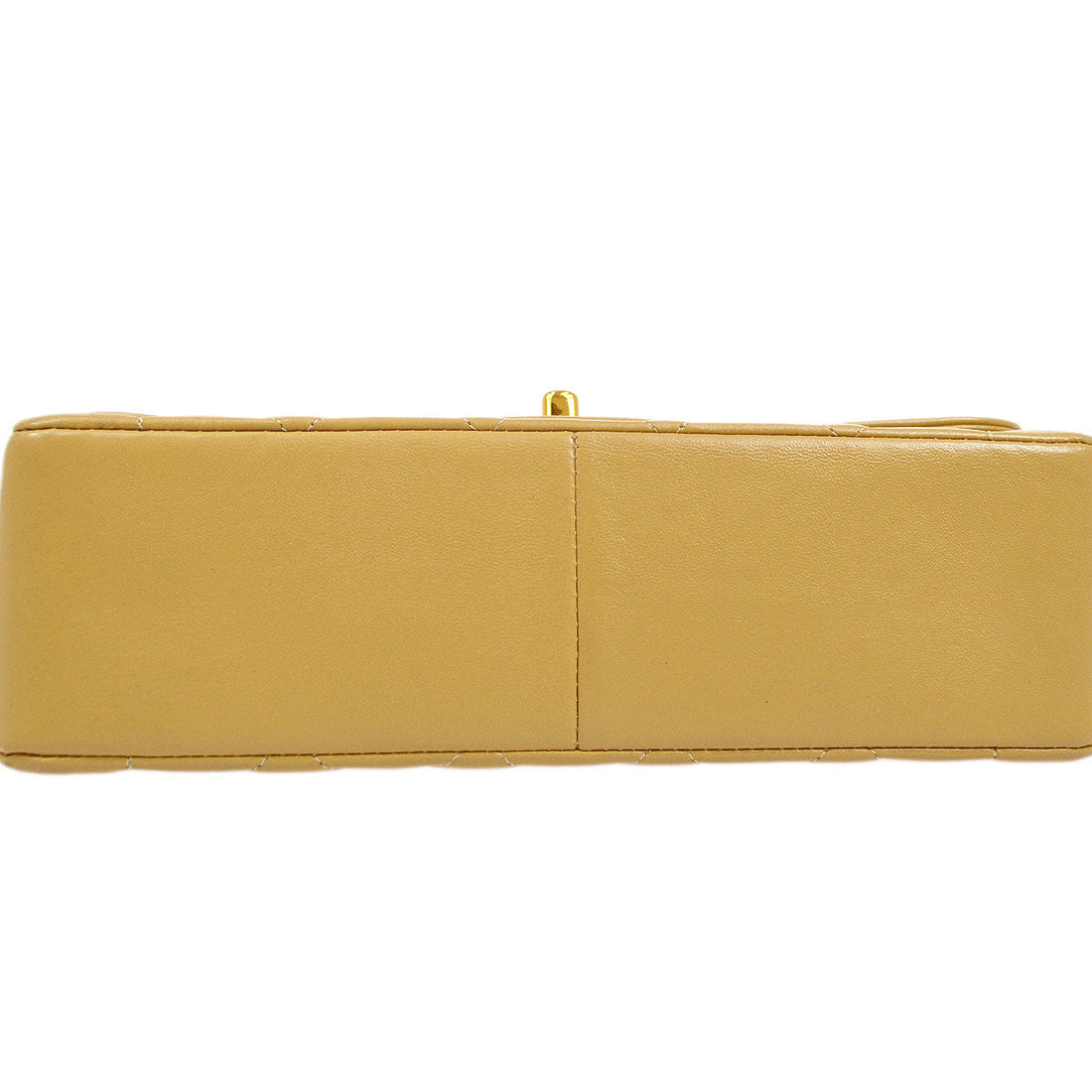 CHANEL 1986-1988 Beige Lambskin Border Flap Medium