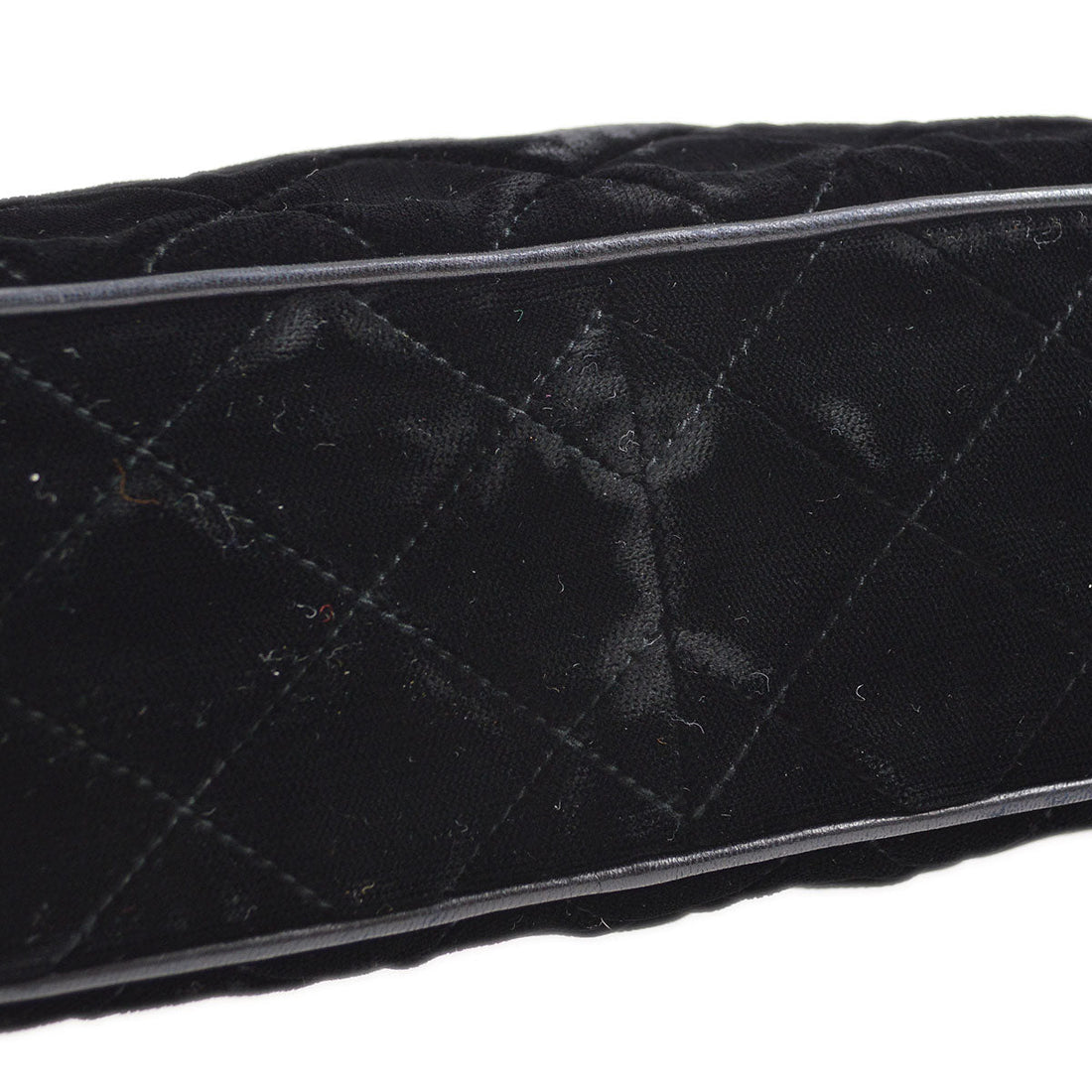 CHANEL 1991-1994 Black Velvet Diamond Camera Bag Small