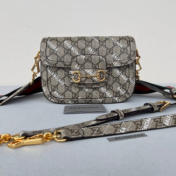 VS MINI 25 PRINTED SADDLE BAG IN EICRU BEIGE CANVAS