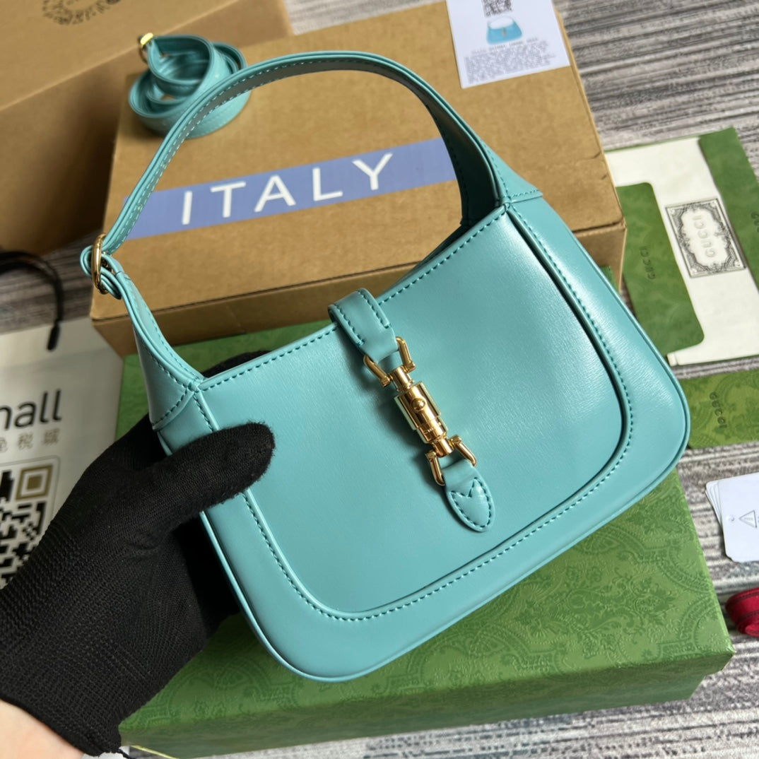 VS JACKIE MINI 19 SHOULDER BAG IN PASTEL BLUE CALFSKIN
