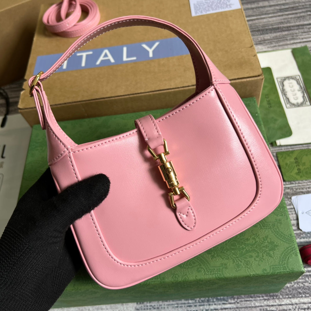 VS JACKIE MINI 19 SHOULDER BAG IN PINK PATEL CALFSKIN
