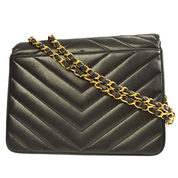 CHANEL 1991-1994 Vertical Chevron Letter Flap Bag Small