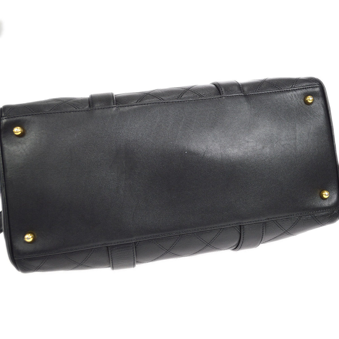 CHANEL 1994-1996 Cosmoline 2way Boston 35 Black Calfskin