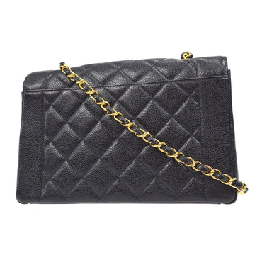 CHANEL 1994-1996 Tall Diana Flap Medium Black Caviar 17140