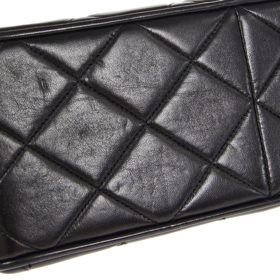 CHANEL 1994-1996 Straight Flap Medium Black Lambskin 47549