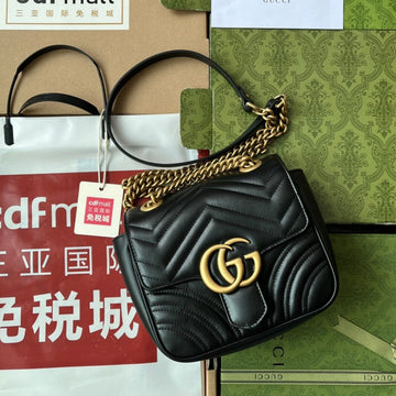 VS marmont mini 18cm black calfskin gold hardware
