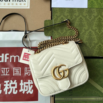 VS marmont mini 18cm white calfskin gold hardware