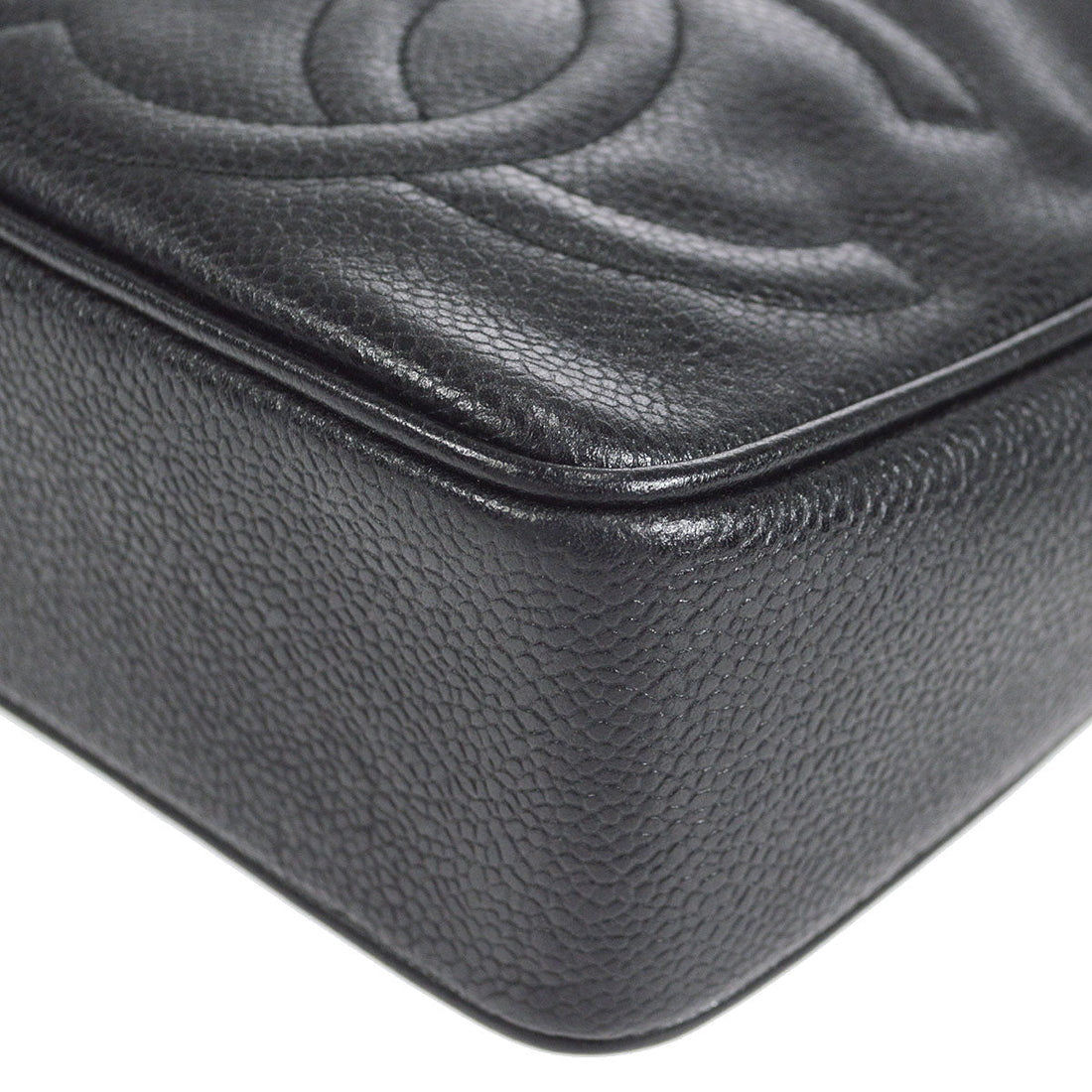 CHANEL 1994-1996 Triple CC Camera Bag Small Black Caviar