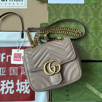 VS marmont mini 18cm dark nude calfskin gold hardware
