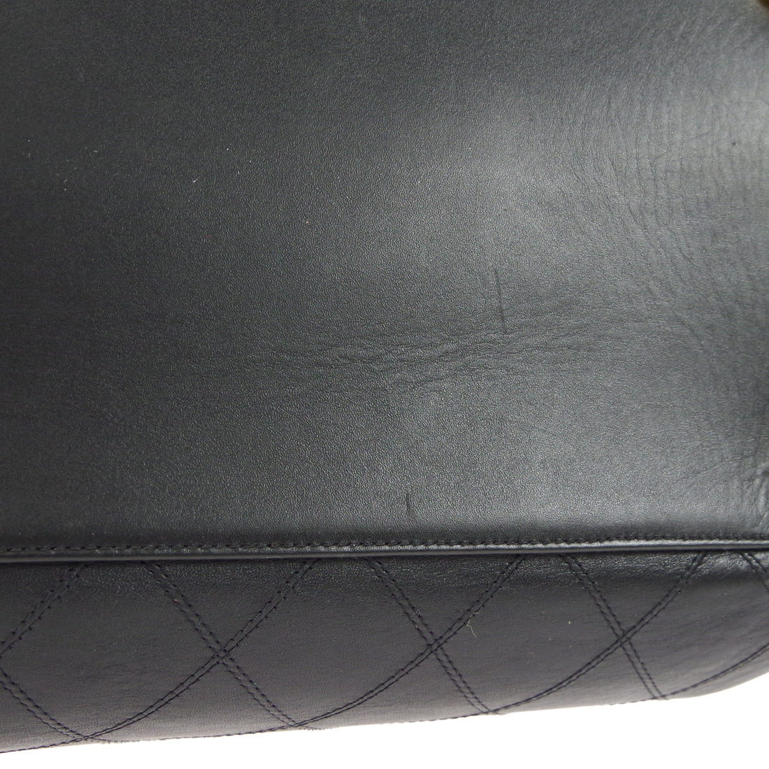 CHANEL 1991-1994 Cosmoline Supermodel Bag Black Calfskin