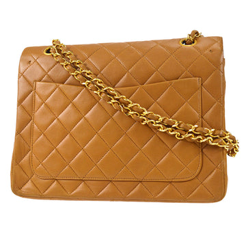 CHANEL 1989-1991 Tall Classic Double Flap Medium Camel Lambskin