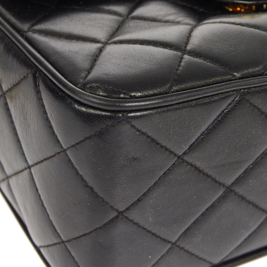 CHANEL 1991-1994 Pocket Camera Bag Mini Black Lambskin