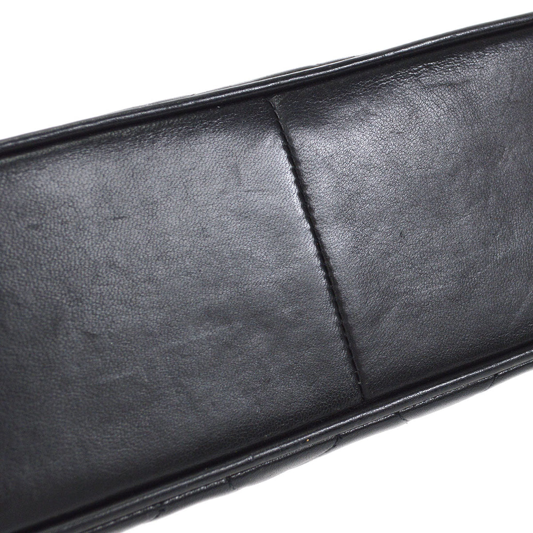 CHANEL 1990s Round Flap Small Black Lambskin