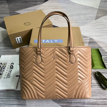VS MARMONT LARGE 38 TOTE IN BEIGE CAMEL CALFSKIN
