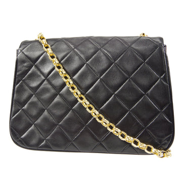CHANEL 1994-1996 Round Flap Small Black Lambskin