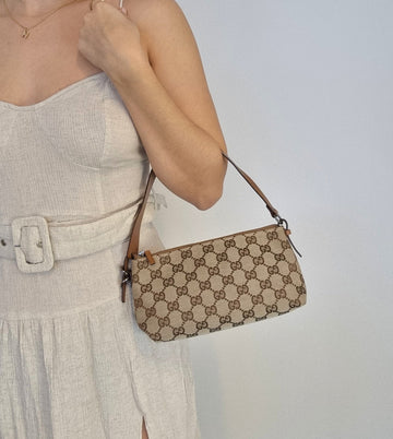Gucci VS Beige/brown Canvas Pochette
