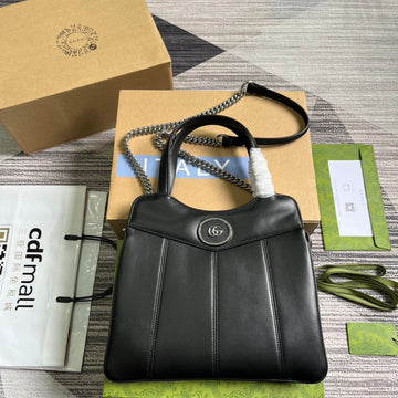 VS SMALL 28 TOTE BAG IN BLACK CALFSKIN