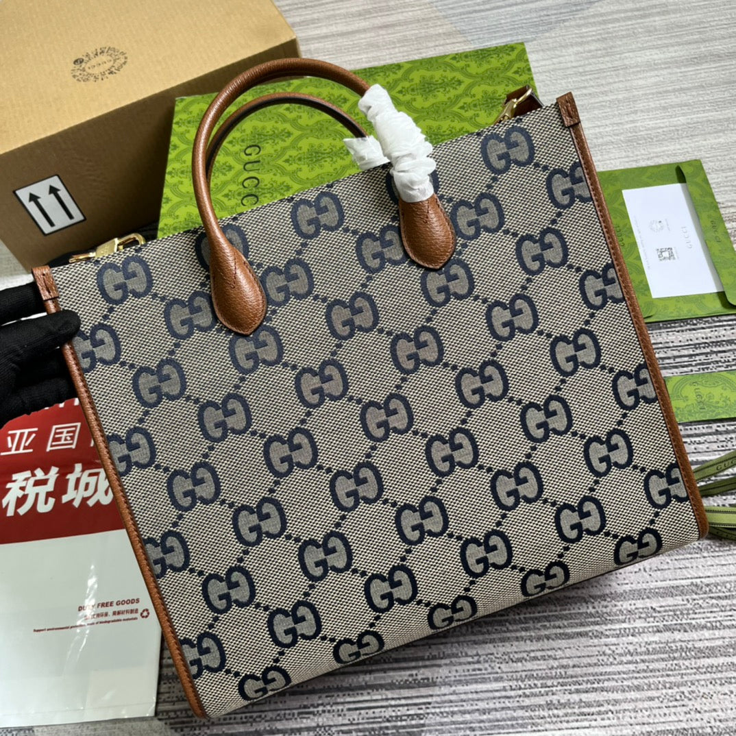 VS LARGE 37 TOTE BAG IN GREY CANVAS AND BROWN CALFSKIN