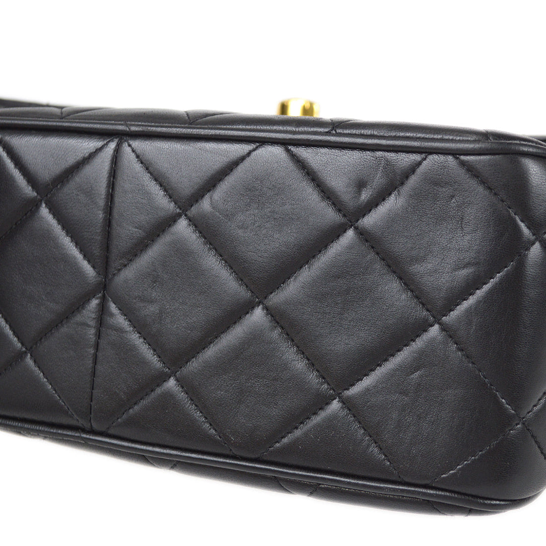 CHANEL 1994-1996 Big CC Straight Flap Medium Black Lambskin 56976