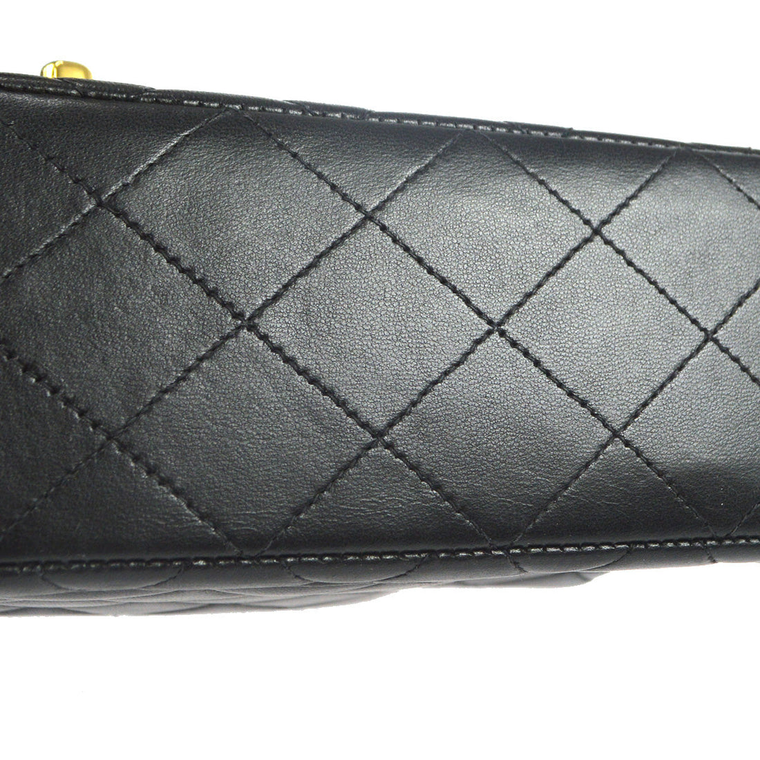 CHANEL 1996-1997 Classic Flap Handbag Medium Black Lambskin 76948