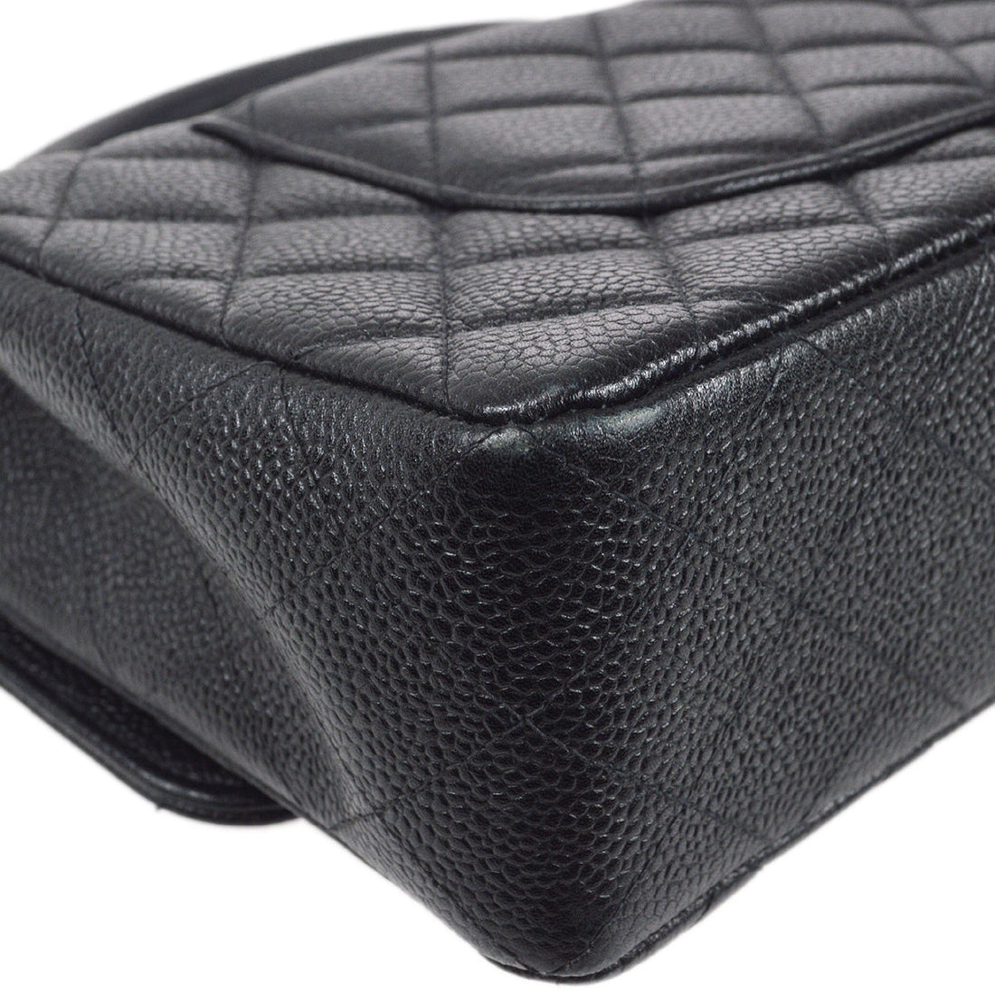 CHANEL 1994 Classic Flap Handbag Medium Black Caviar 78302