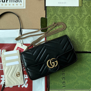 VS marmont 21cm black calfskin gold hardware
