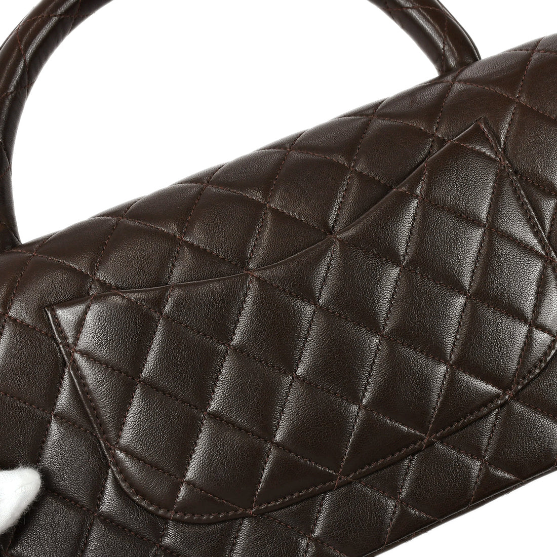CHANEL 1994 Classic Flap Handbag Medium Brown Lambskin 67725