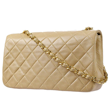 CHANEL 1986-1988 Full Flap Small Beige Lambskin 97831