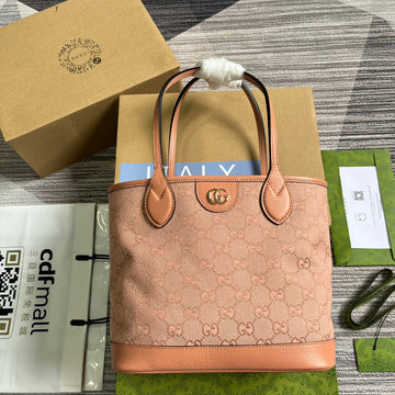 VS OPHIDIA SMALL 25 TOTE BAG IN LIGHT PINK CANVAS