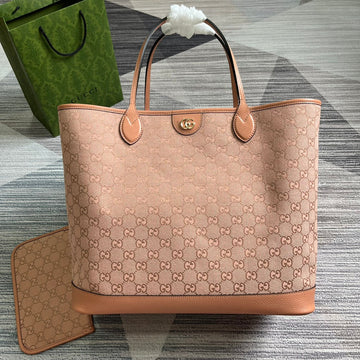 VS OPHIDIA LARGE 40 TOTE BAG IN LIGHT PINK CANVAS