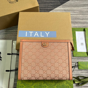 OPHIDIA VS 27 BAG IN LIGHT PINK CANVAS AND CALFKSKIN
