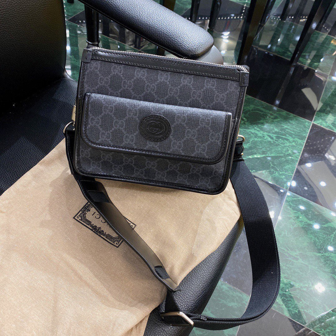 VS SMALL 21 CROSSBODY BAG WITH TAG IN BLACK CANVAS