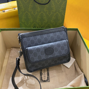 VS SMALL 21 CROSSBODY BAG WITH TAG IN BLACK CANVAS