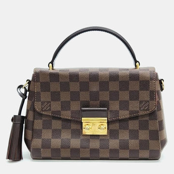 Brown Canvas Damier Croisette Shoulder Bag